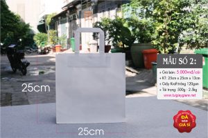 Túi giấy kraft trắng đựng đồ thời trang nam nữ - Màu trắng trơn