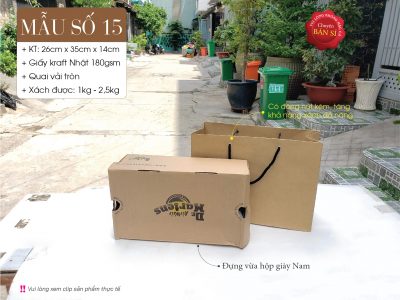 Kraft paper bag size L carrying Men's shoes Boxes