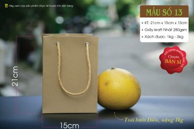 Tui giay kraft day vuong