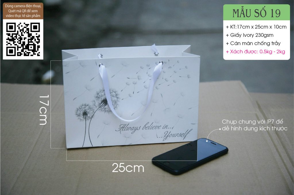 Paper bags with ribbon handles