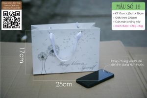 Paper bags with ribbon handles