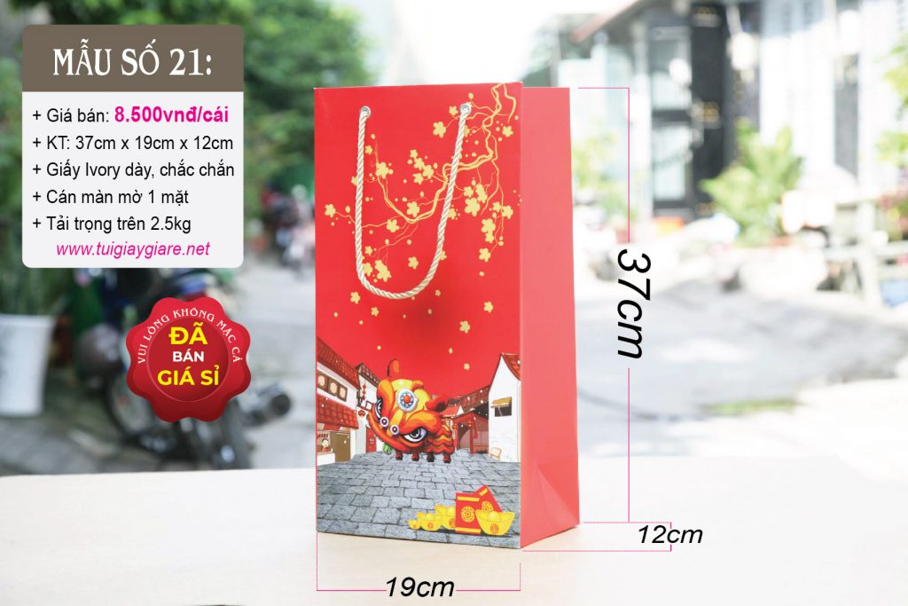 Túi giấy hoa văn Tết