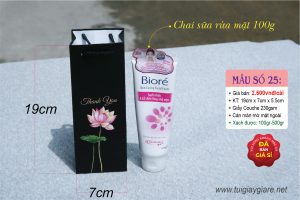 Túi đựng được tuýp sữa rửa mặt hoặc mỹ phẩm có dung tích lên đến 200ml