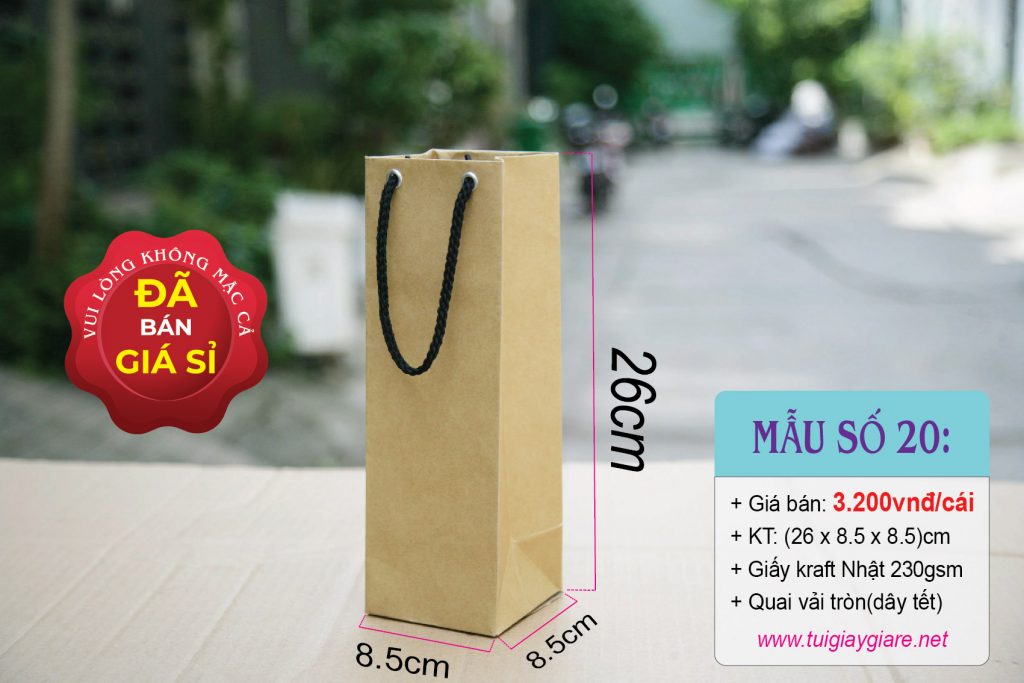 Túi giấy Kraft vuông đứng
