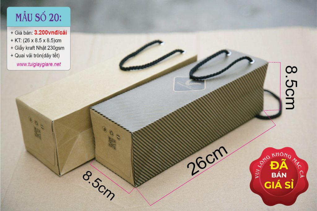 Túi giấy Kraft vuông đứng