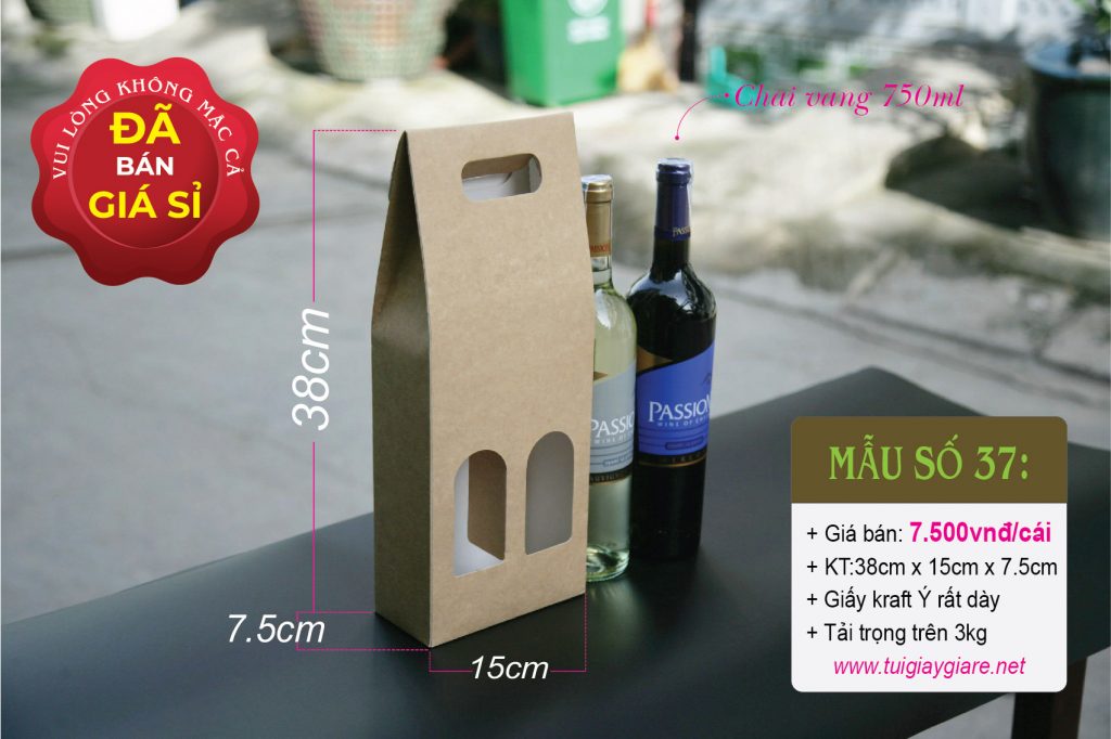 Hộp đựng rượu vang giấy kraft