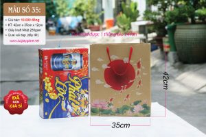Túi đựng quà lớn có hoa văn tết
