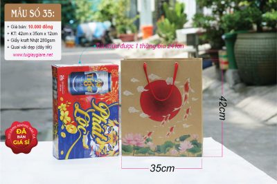 Túi đựng quà lớn có hoa văn tết