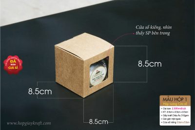 Hộp giấy vuông có cửa sổ kiếng