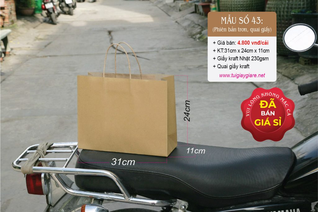 Túi giấy kraft ngang size M