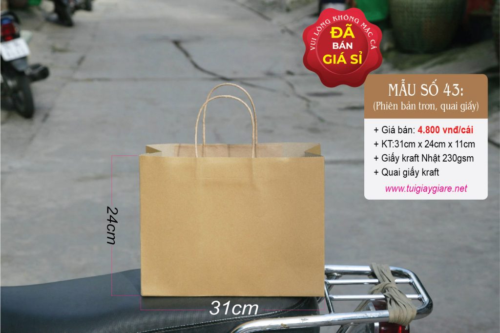 Túi giấy kraft ngang size M