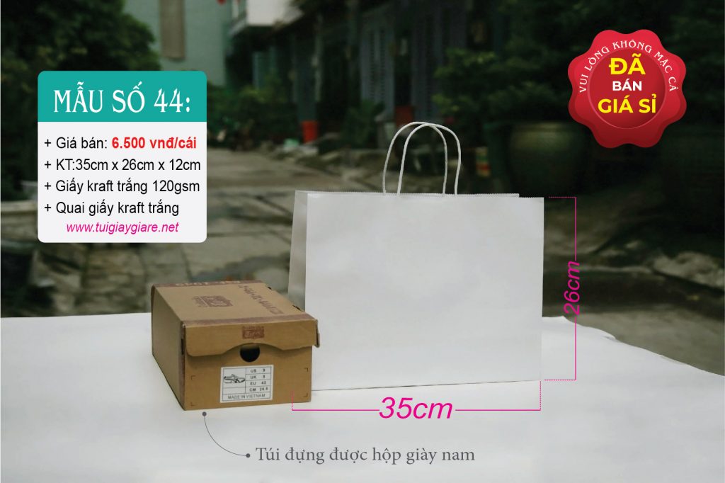 Túi kraft trắng kiểu ngang
