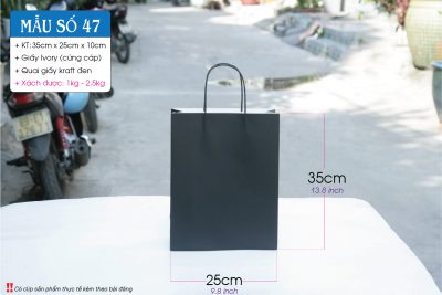 Túi giấy đen có cán màn chống trầy và chống thấm