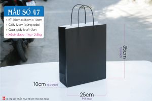 Túi giấy đen có cán màn chống trầy và chống thấm
