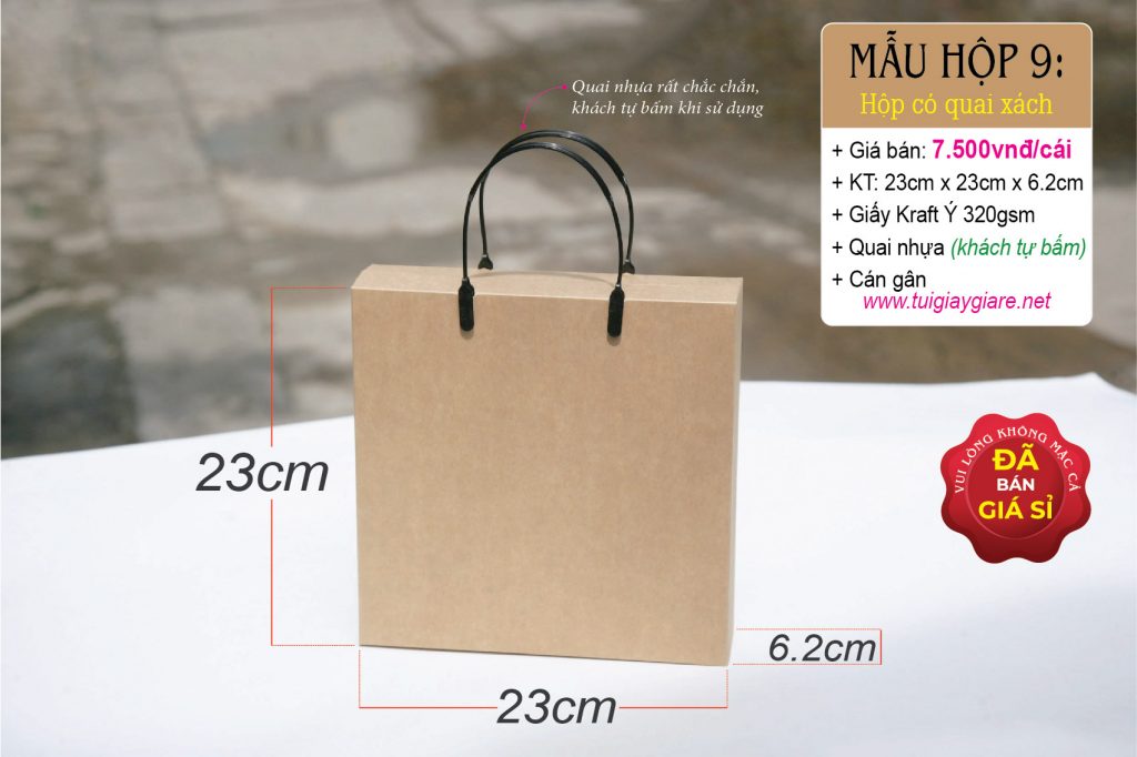 Hộp giấy kraft có quai xách