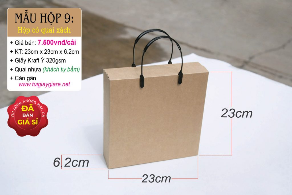 Hộp giấy kraft có quai xách