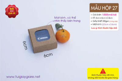 Hộp giấy siêu mini, hộp giấy kraft xếp có mặt kính đựng sản phẩm nhỏ gọn