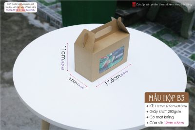Hộp bánh cookie - giấy kraft có mặt mica